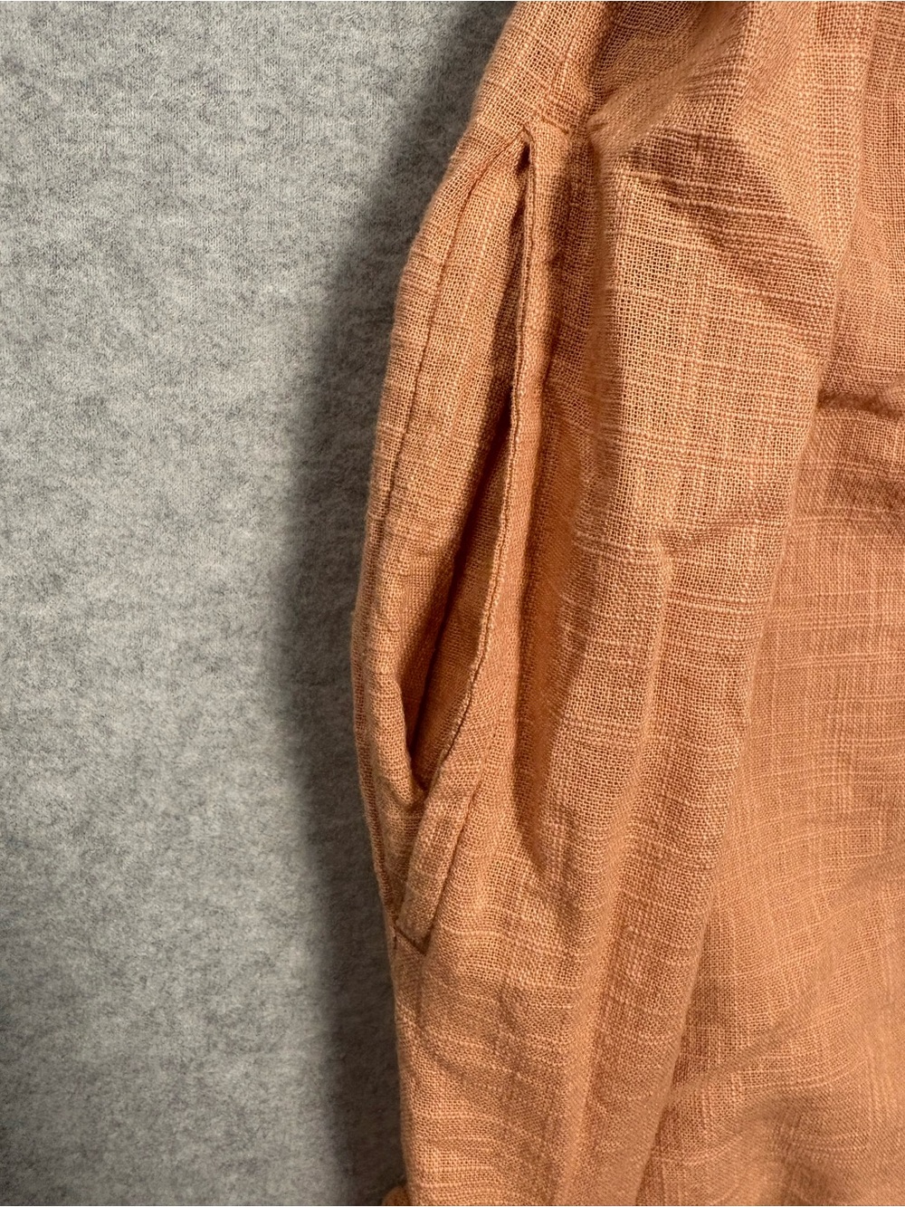 Peach / Coral Short-Sleeve Mini Dress with Lace Detail - Picture 6 of 8